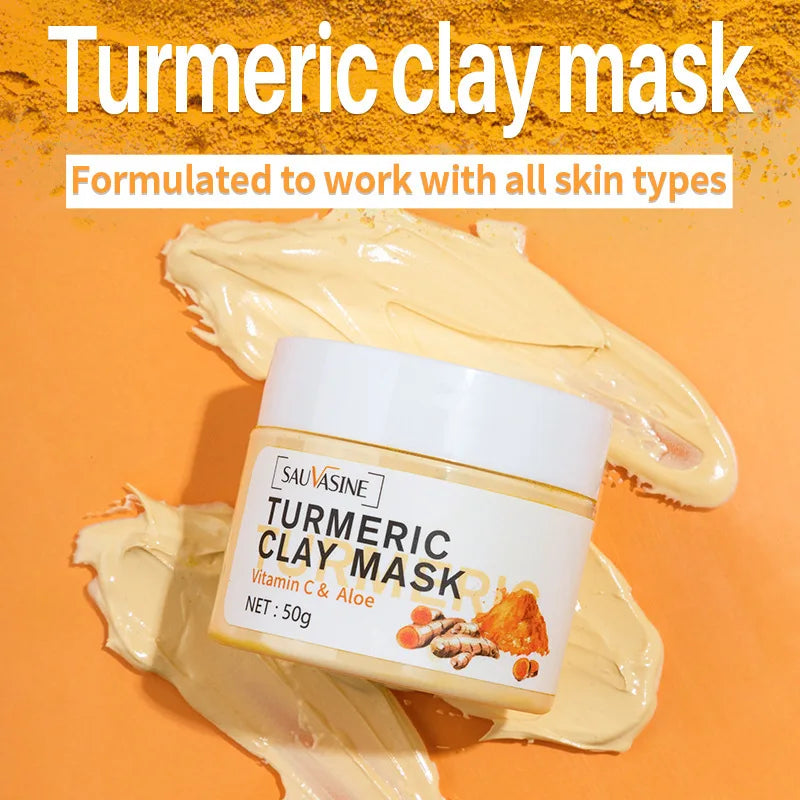 Turmeric Mud Mask Facial Purification Deep Cleansing